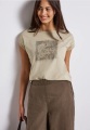STREET ONE Shirttop, mit Print und Deko Steinen