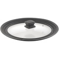 Rosenstein & Söhne Universal-Silikonrand-Glasdeckel für Töpfe & Pfannen mit Ø 24 - 28 cm