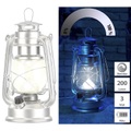 Lunartec Dimmbare LED-Sturmlampe, Batterie, 200 lm, 3W, tageslichtweiss, silbern