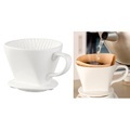 Rosenstein & Söhne Porzellan-Kaffeefilter für Filtertüten der Grösse 4, bis 4 Tassen, weiss