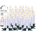 Lunartec FUNK-Weihnachtsbaum-LED-Kerzen mit  FUNK-Fernbedienung, 30er-Set, weiss
