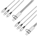 Callstel 2er-Set 3in1-Schnellladekabel: Micro-USB, USB Typ C & Lightning, 30 cm