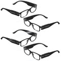 Pearl 4er-Set Modische Lesehilfe mit integriertem LED-Leselicht, +3,0 dpt
