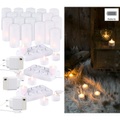 Lunartec 3er-Set, je 6 LED-Akku-Teelichter, flackernde Flamme, Teelichthalter