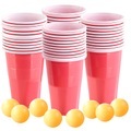 infactory 4er-Set Trinkspiel-Set Bier Pong, je 24 Becher (je 450 ml) & 2 Bälle