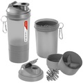 Pearl 3er-Set Fitness-Drink-Shaker mit 2 Pulverkammern & Mischball, je 500ml