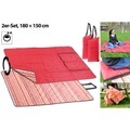 Pearl 2er-Set 3in1-Picknickdecke, Sitzkissen & Zudecke, waschbar, 180x150 cm