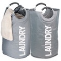 Rosenstein & Söhne 2er-Set moderne Wäschesammler mit Handgriffen, 65 Liter Volumen