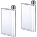 Rosenstein & Söhne 2x Ultraflache Wasser-Flasche im A5-Notizbuch-Format, 420 ml XX