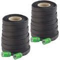 Royal Gardineer 2er-Set flache Perlschläuche, Schnellanschluss & Stopp-Ventil, 50 m