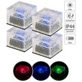 Lunartec, Lunartec 4er-Set Solar-RGB-LED-Glasbausteine, Dämmerungsssensor, 7 x 5,4 x 7 cm