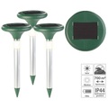 Royal Gardineer, Royal Gardineer 3er-Set 2in1-Solar-Maulwurffrei und Wegeleuchte mit Akku, 400 Hz, IP44