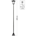 Lunartec, Lunartec Solar-LED-Gartenleuchte mit 200-cm-Lampenmast und Akku, 15 Lumen