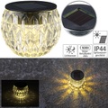 Lunartec Solar-LED-Windlicht Liora, mit tollem Lichtmuster, Glas, IP44, Ø 8 cm
