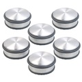 infactory 6er-Set Edelstahl-Türstopper mit Gummiring & Anti-Rutsch-Unterseite