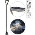 Royal Gardineer Moderne Design-LED-Gartenlaterne, Solarpanel, Lichtsensor, 148cm, 50lm