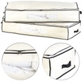 Infactory, 2er-Set Unterbettkommoden mit Haltegriffen, beige, 100 x 48 x 18 cm