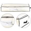 Infactory, infactory Unterbettkommode mit Sichtfenster & Handgriffen, 100x48x18 cm, beige