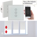 Luminea Home Control, Luminea Home Control 2er-Set Rollladen-Touch-Unterputz-Steuerung, App & Sprachsteuerung