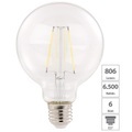 Luminea LED-Filament-Birne, E27, A++, 6 W, 806 lm, 360°, tageslichtweiss, G95