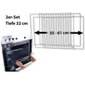 Rosenstein & Söhne Universal-Backofenrost, ausziehbar von 35 - 61 cm, 32 cm tief, 2er-Set