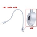 Lunartec 2er-Set LED-Bett- & Leseleuchten, Schwanenhals & USB-Ladebuchse, je 3W