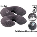 newgen medicals Aufblasbares Nackenhörnchen mit hochwertigem Fleece-Bezug, 2er-Set