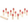 Playtastic Wikinger-Kegel-Spiel aus Massivholz, für draussen, mit Transporttasche