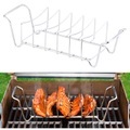 Rosenstein & Söhne 2in1-Sparerib-Halter und Bratenkorb für Grill und Ofen, Edelstahl