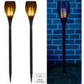 Luminea, Luminea 2er-Set LED-Gartenfackeln,realistisches Flammenflackern,2.000-mAh-Akku