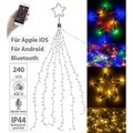 Lunartec Christbaum-Überwurf-Lichterkette, 240 RGBW-LEDs, Bluetooth & App, IP44