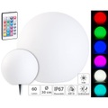 Lunartec Solar-LED-Leuchtkugel mit Fernbedienung, RGBW, 60 Lumen, IP67, Ø 30 cm