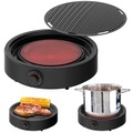 Rosenstein & Söhne, Rosenstein & Söhne 2in1-Glaskeramik-Kochplatte & rauchfreier Infrarot-Tischgrill, 2.000 W