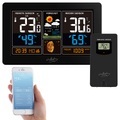 Infactory, WLAN-Funk-Wetterstation mit Aussensensor, XL-Farbdisplay und App / Wetterstation
