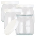 Rosenstein & Söhne 4er-Set Ersatzgläser mit Deckel für Joghurt-Maker JM-200/300, je 180ml