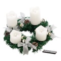 Britesta Adventskranz, silbern, 4 weisse LED-Kerzen mit bewegter Flamme