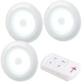 Lunartec, 3er-Set superhelle COB-LED-Unterbauleuchten, Timer, 120lm, erweiterbar