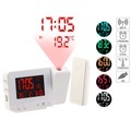 infactory Funk-Wetterstation mit Projektions-Wecker, Aussensensor und USB, weiss