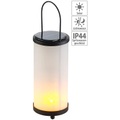Lunartec Solar-LED-Laterne, Glas/Metall, realistischer Fackel-Effekt, 96 LEDs