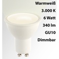 Luminea LED-Spot GU10, 6 Watt, 340 Lumen, A+, warmweiss (3000 K)
