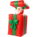infactory Selbstaufblasender XXL Santa im Geschenk, 150 cm, animiert