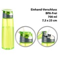 Pearl, Pearl BPA-freie Kunststoff-Trinkflasche mit Einhand-Verschluss, 700 ml, grün
