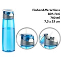 Pearl, Pearl BPA-freie Kunststoff-Trinkflasche mit Einhand-Verschluss, 700 ml, blau