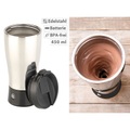 Rosenstein & Söhne, Rosenstein & Söhne Selbstrührender Thermobecher mit elektrischem Quirl, 450 ml, BPA-frei