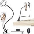 Somikon, USB-Ringlicht mit Smartphone-Halter & Fernauslöser, Ø 3,5