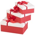 Your design, Your Design 3er-Set edle Geschenk-Boxen mit roter Schleife, 3 verschiedene Grössen