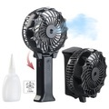 Pearl Klappbarer 2in1-Akku-Hand- & Tisch-Ventilator mit Nebler-Funktion, USB