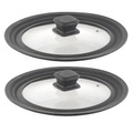 Rosenstein & Söhne 2er-Set Universal-Silikonrand-Glasdeckel für Ø 20 - 24 cm