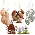 Infactory, infactory 13-teiliges Oster-Deko-Set zum Aufhängen, in Aufbewahrungsbox aus Holz