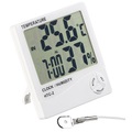 Pearl Digitales Thermometer & Hygrometer mit Aussensensor, Uhr und Wecker